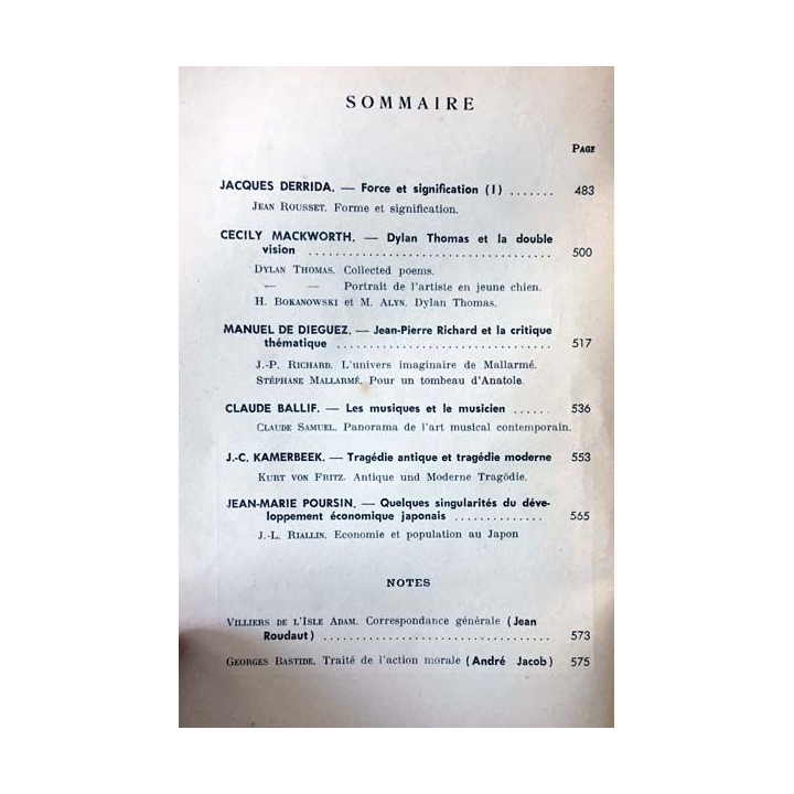 1. Critique n°193 Revue générale des publications françaises et étrangères Juin 1963 aux éditions de Minuit