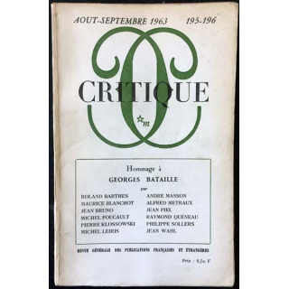 1. Critique n°195-196 Revue générale des publications françaises et étrangères Aout-Septembre 1963