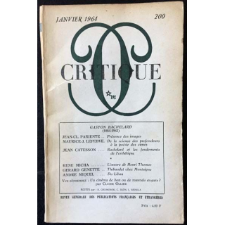 1. Critique n°200 Revue générale des publications françaises et étrangères Janvier 1964 aux éditions de Minuit