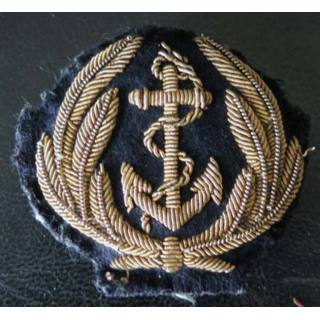 MARINE : insigne de casquette de la marine en cannetille de largeur 6,5 cm