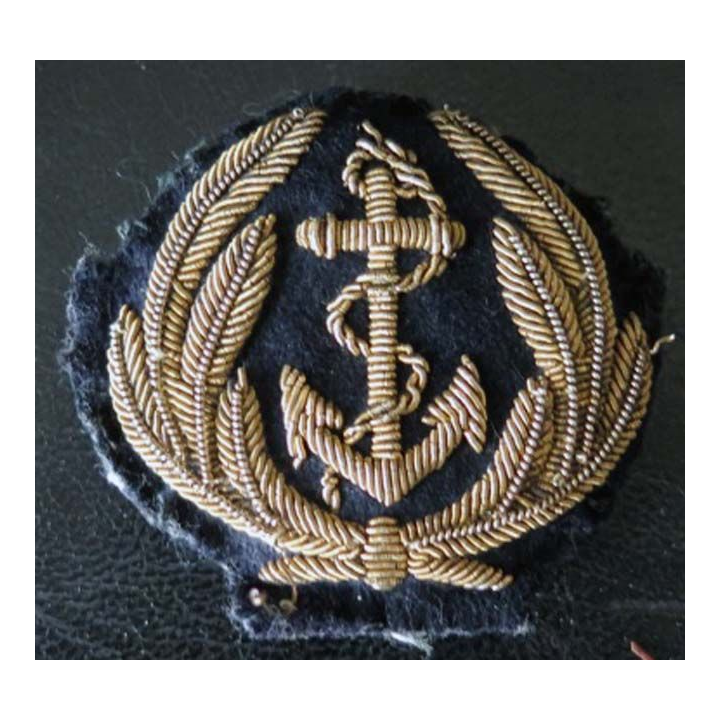 MARINE : insigne de casquette de la marine en cannetille de largeur 6,5 cm