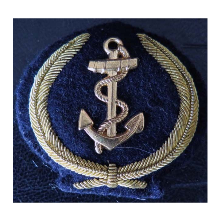 MARINE : insigne de casquette de la marine en cannetille de largeur 6,5 cm