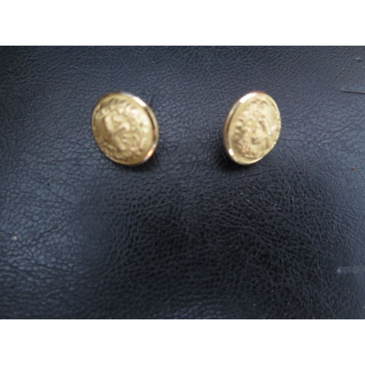 lot de 2 boutons maréchal ? en laiton de diamètre 1,5 cm 