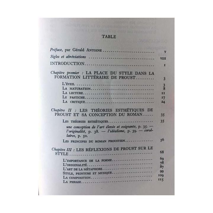 1. Proust et le style de J. Milly aux éditions Lettres modernes 1970