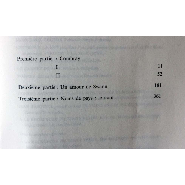 1. A la recherche du temps perdu I Du côté de chez Swann de Marcel Proust aux éditions Gallimard