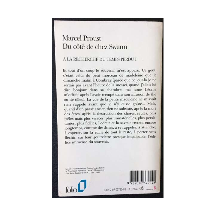 1. Du côté de chez Swann de Marcel Proust aux éditions Gallimard