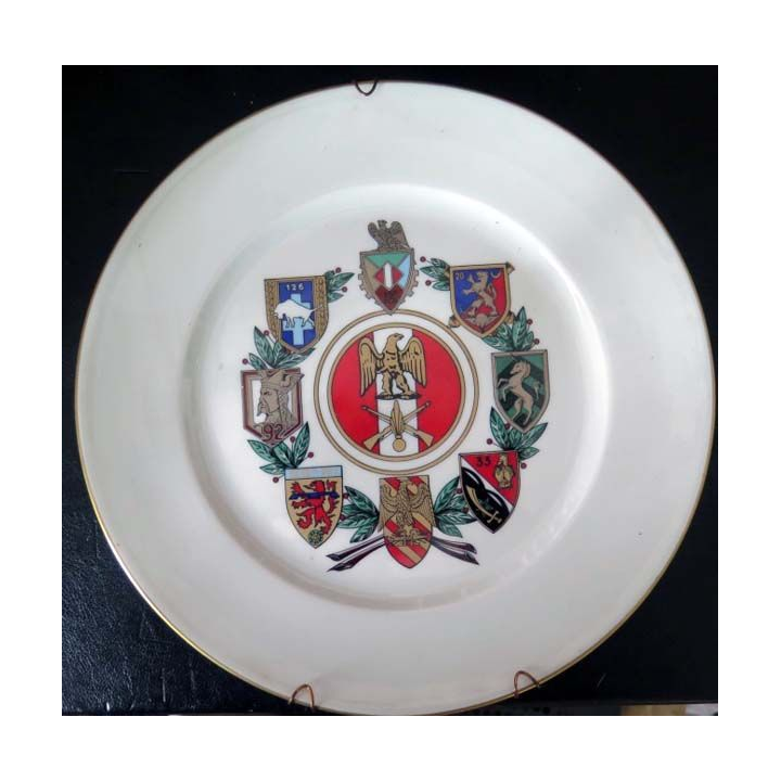 15° DI : assiette en porcelaine de Haviland Limoges de la 15° division d'Infanterie en 1986