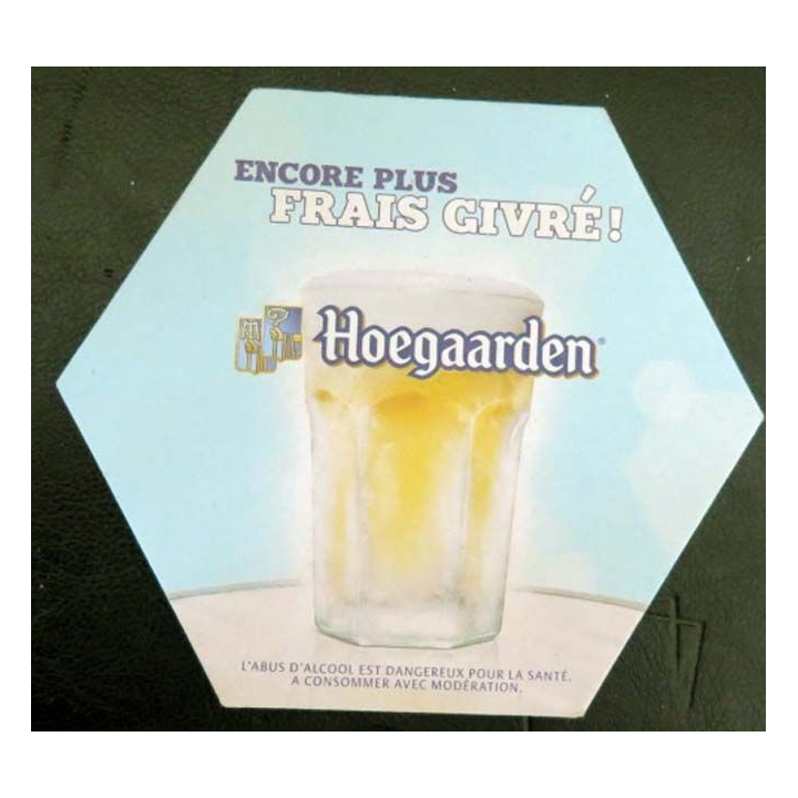 DESSOUS DE VERRE A BIÈRE : Dessous de verre à bière Hoegaarden de dlargeur 11,5 cm
