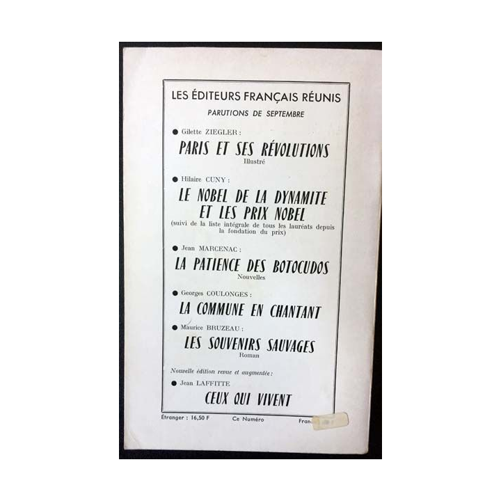 1. Europe Marcel Proust révue mensuelle Aout-Septembre 1970 aux éditeurs Français réunis