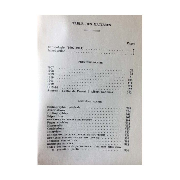 1. Marcel Proust de 1907 à 1914 (avec une bibliographie générale) de Henri Bonnet aux éditions A.G Nizet