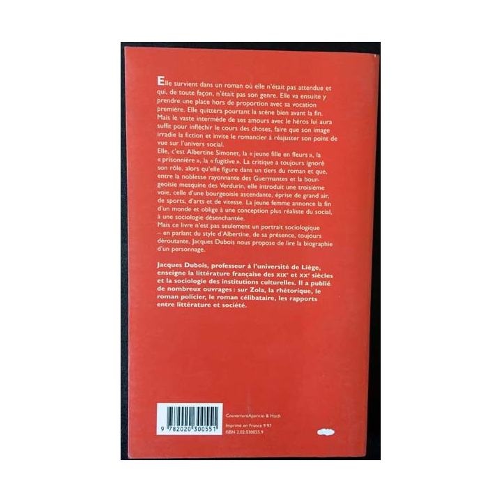 1. Pour Albertine Proust et le sens du social de Jacques Dubois aux éditions du Seuil