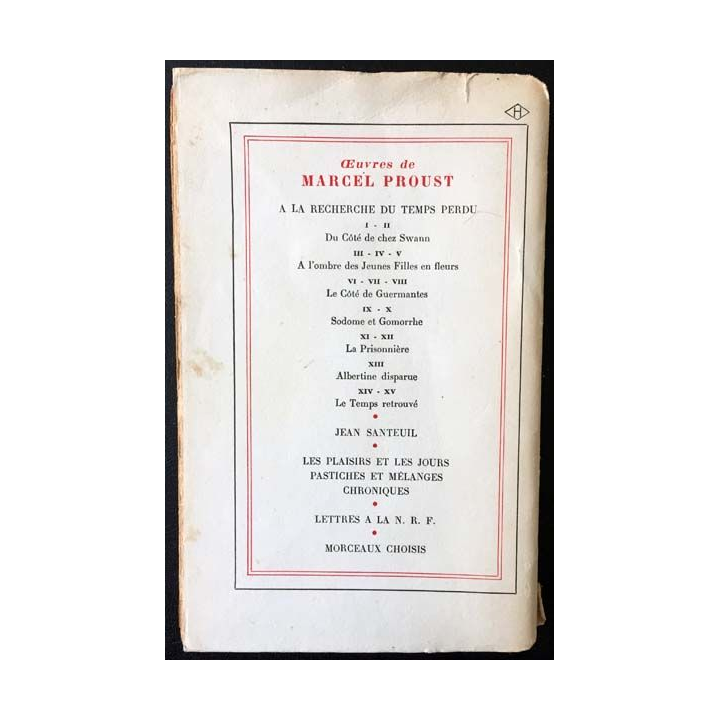 1. Jean Santeuil I de Marcel Proust aux éditions Gallimard 1952