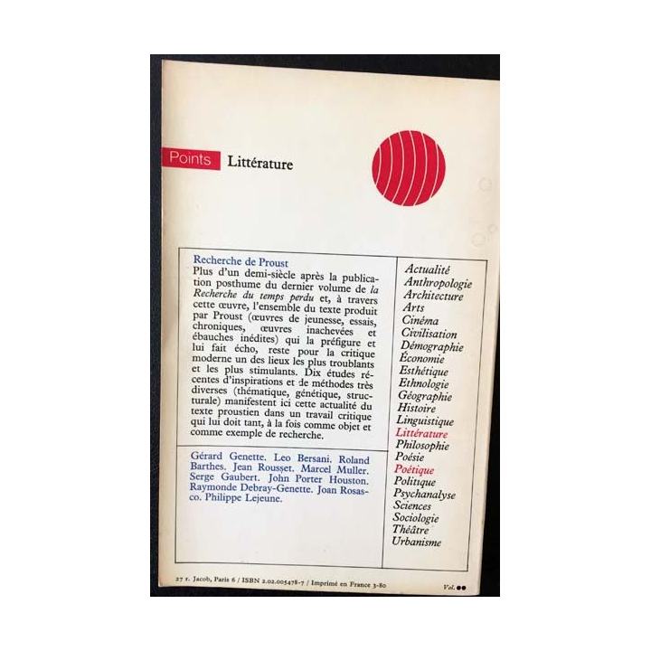 1. Recherche de Proust aux éditions du Seuil