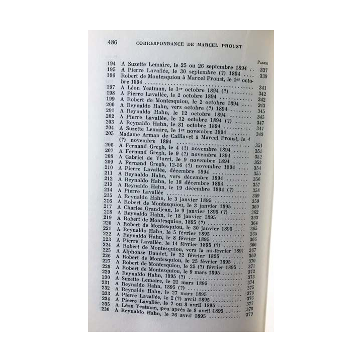 1. Correspondance de Marcel Proust 1880-1895 Tome I texte établi, présenté et annoté par Philip Kolb aux éditions Plon