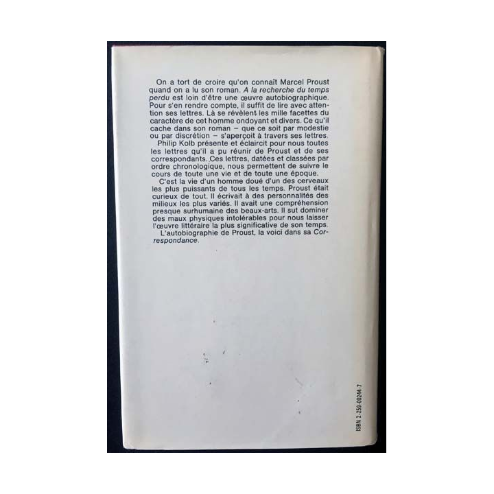1. Correspondance de Marcel Proust 1902-1903 Tome III texte établi, présenté et annoté par Philip Kolb