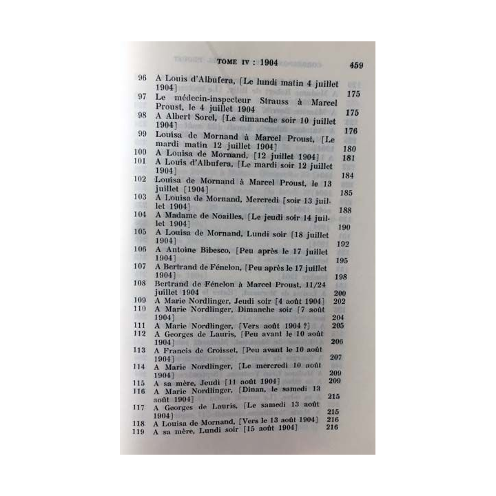 1. Correspondance de Marcel Proust 1904 Tome IV texte établi, présenté et annoté par Philip Kolb aux éditions Plon