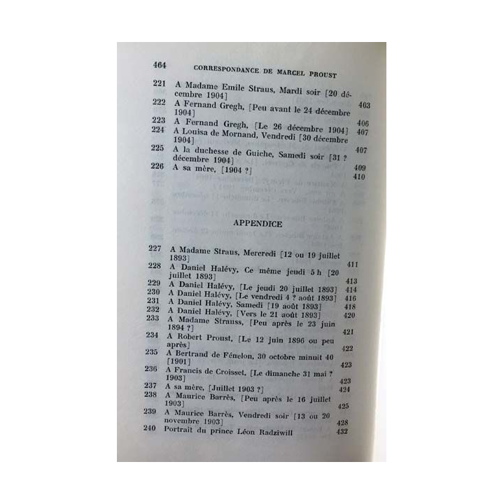 1. Correspondance de Marcel Proust 1904 Tome IV texte établi, présenté et annoté par Philip Kolb aux éditions Plon