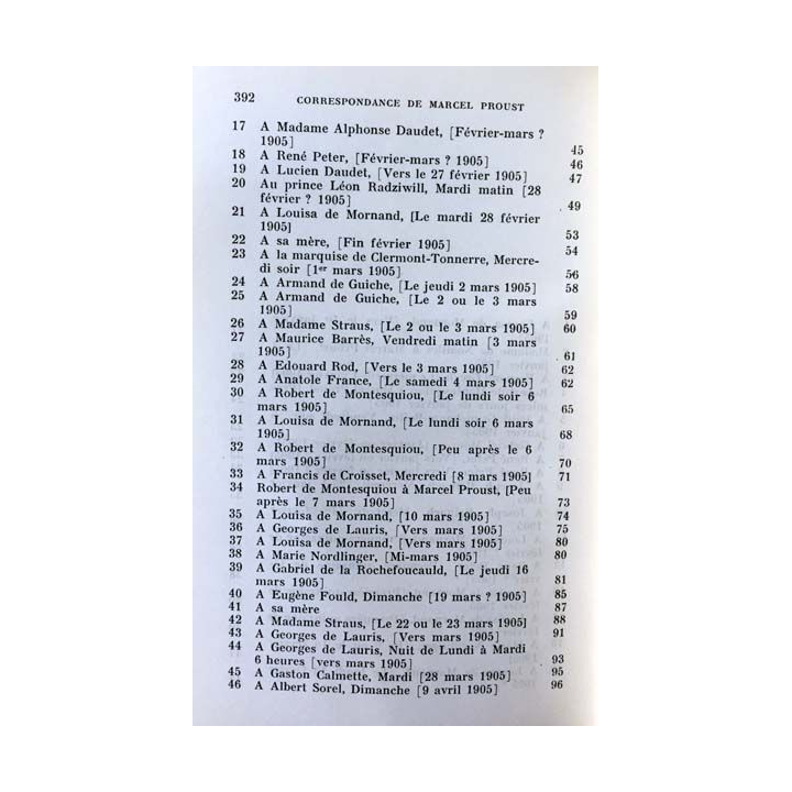 1. Correspondance de Marcel Proust 1905 Tome V texte établi, présenté et annoté par Philip Kolb aux éditions Plon