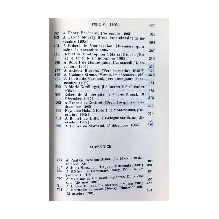 1. Correspondance de Marcel Proust 1905 Tome V texte établi, présenté et annoté par Philip Kolb aux éditions Plon