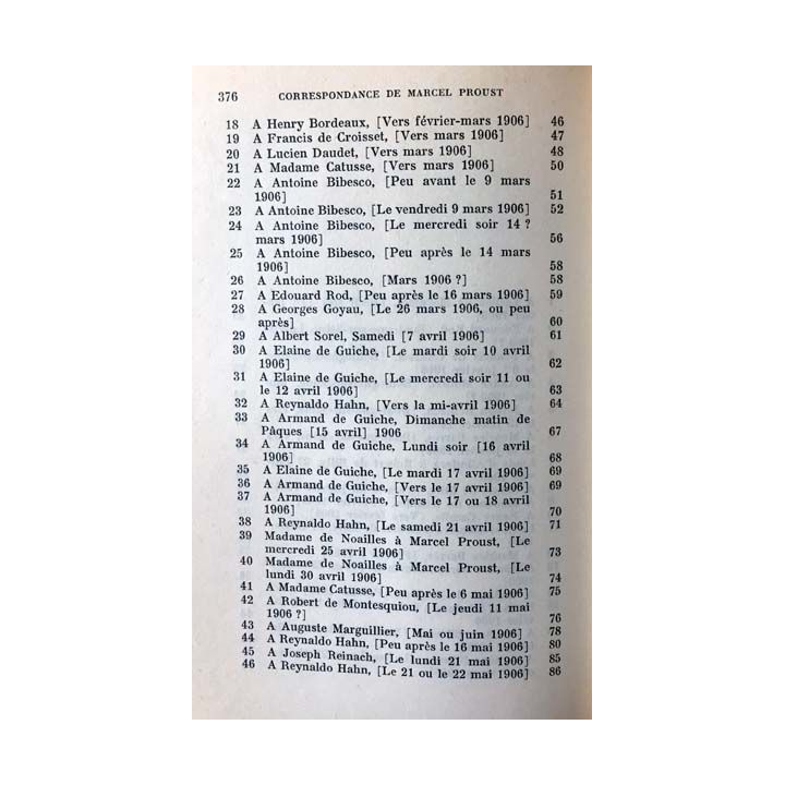 1. Correspondance de Marcel Proust 1906 Tome VI texte établi, présenté et annoté par Philip Kolb aux éditions Plon