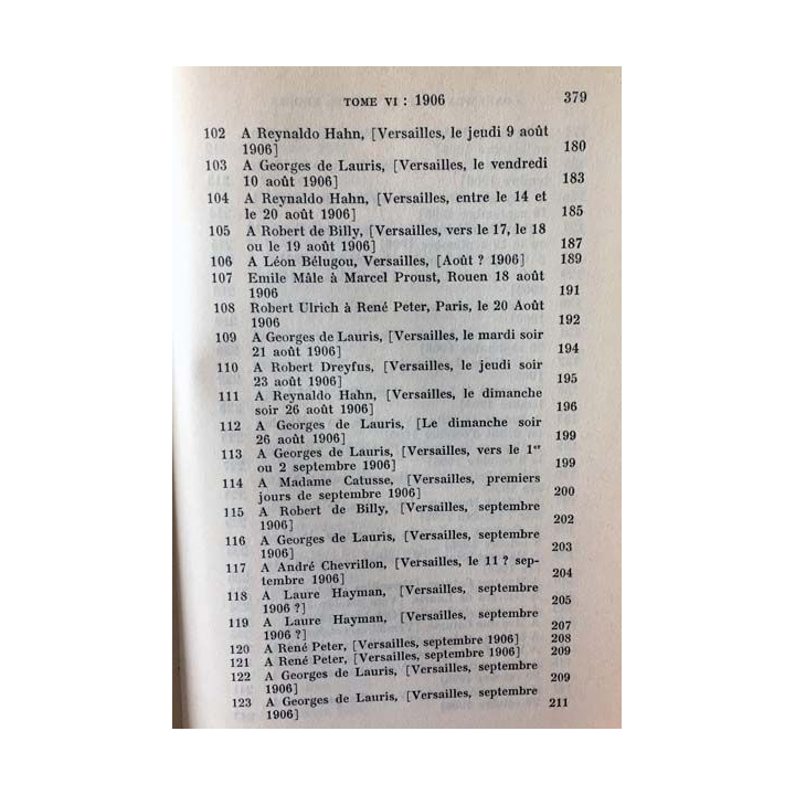 1. Correspondance de Marcel Proust 1906 Tome VI texte établi, présenté et annoté par Philip Kolb aux éditions Plon