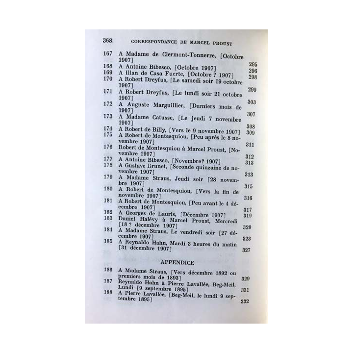1. Correspondance de Marcel Proust 1907 Tome VII texte établi, présenté et annoté par Philip Kolb aux éditions Plon