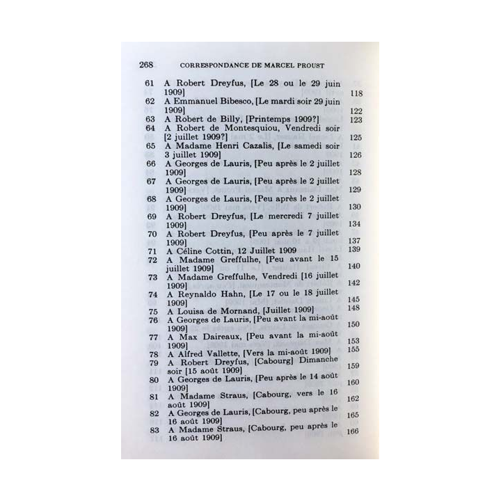 1. Correspondance de Marcel Proust 1909 Tome IX texte établi, présenté et annoté par Philip Kolb aux éditions Plon
