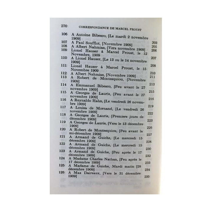 1. Correspondance de Marcel Proust 1909 Tome IX texte établi, présenté et annoté par Philip Kolb aux éditions Plon