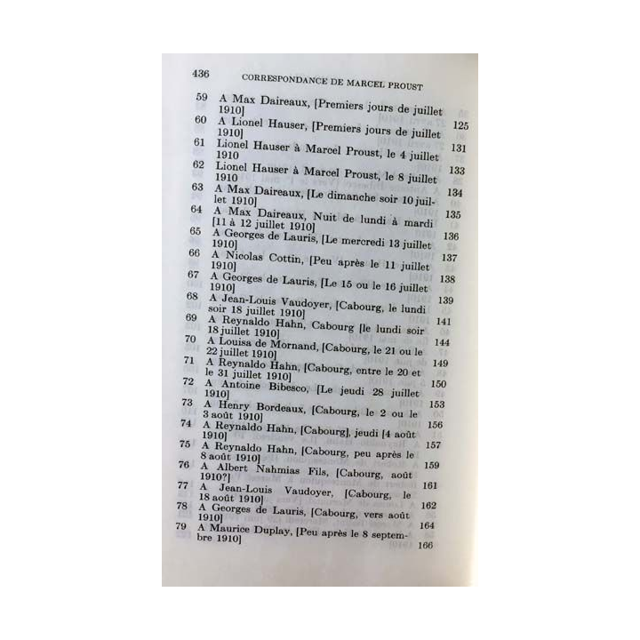 1. Correspondance de Marcel Proust 1910-1911 Tome X texte établi, présenté et annoté par Philip Kolb aux éditions Plon