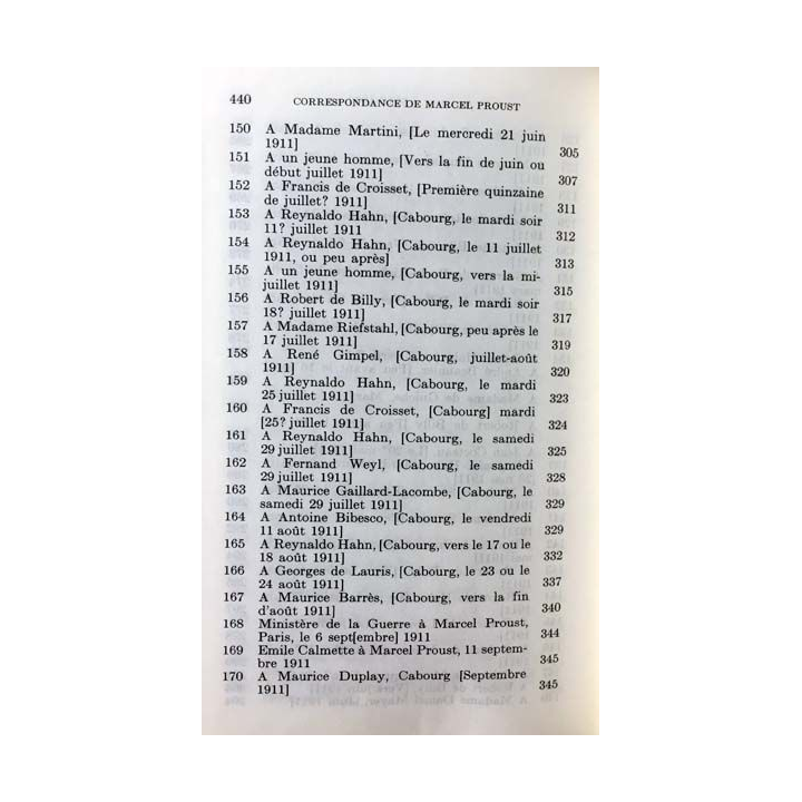 1. Correspondance de Marcel Proust 1910-1911 Tome X texte établi, présenté et annoté par Philip Kolb aux éditions Plon