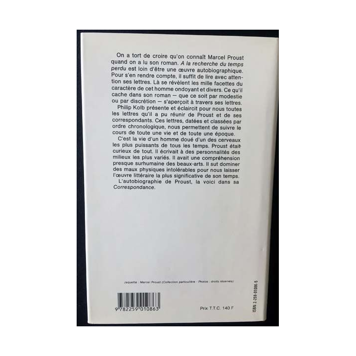 1. Correspondance de Marcel Proust 1912 Tome XI texte établi, présenté et annoté par Philip Kolb aux éditions Plon