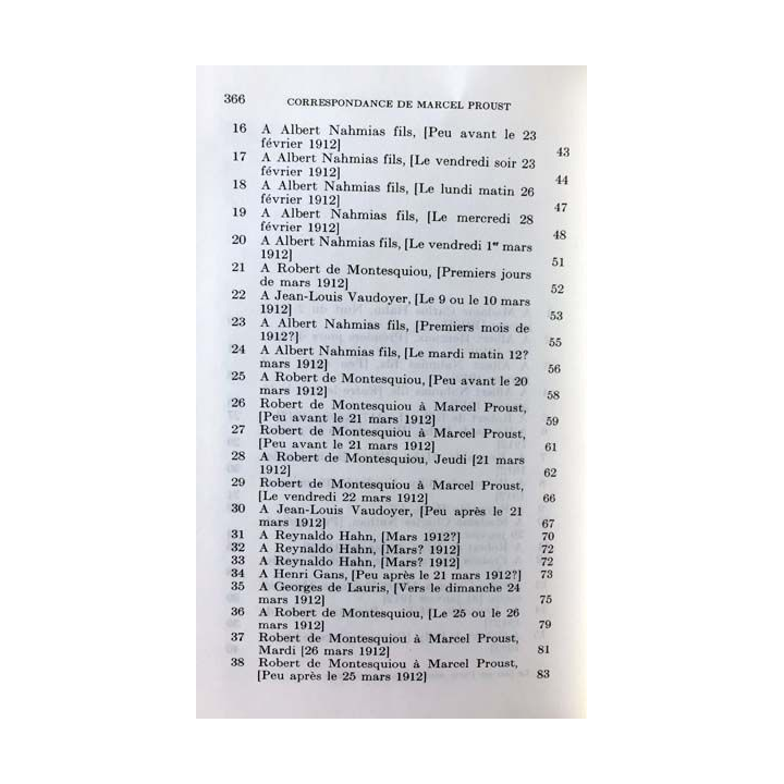 1. Correspondance de Marcel Proust 1912 Tome XI texte établi, présenté et annoté par Philip Kolb aux éditions Plon