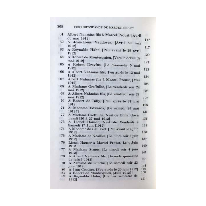 1. Correspondance de Marcel Proust 1912 Tome XI texte établi, présenté et annoté par Philip Kolb aux éditions Plon