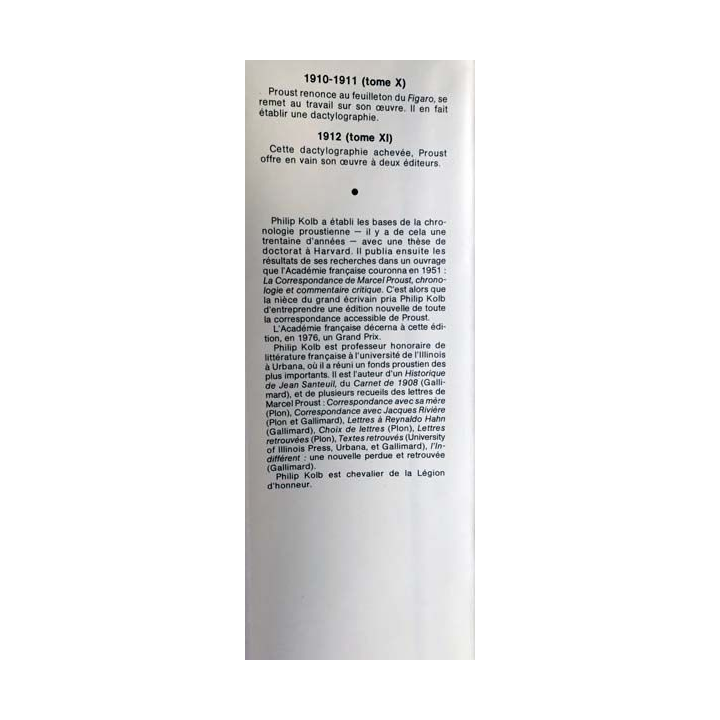 1. Correspondance de Marcel Proust 1913 Tome XII texte établi, présenté et annoté par Philip Kolb aux éditions Plon