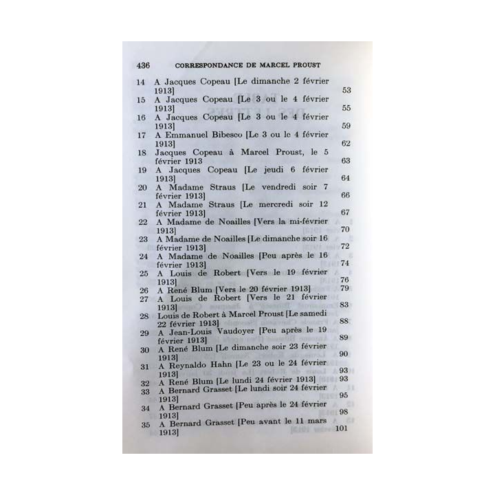 1. Correspondance de Marcel Proust 1913 Tome XII texte établi, présenté et annoté par Philip Kolb aux éditions Plon