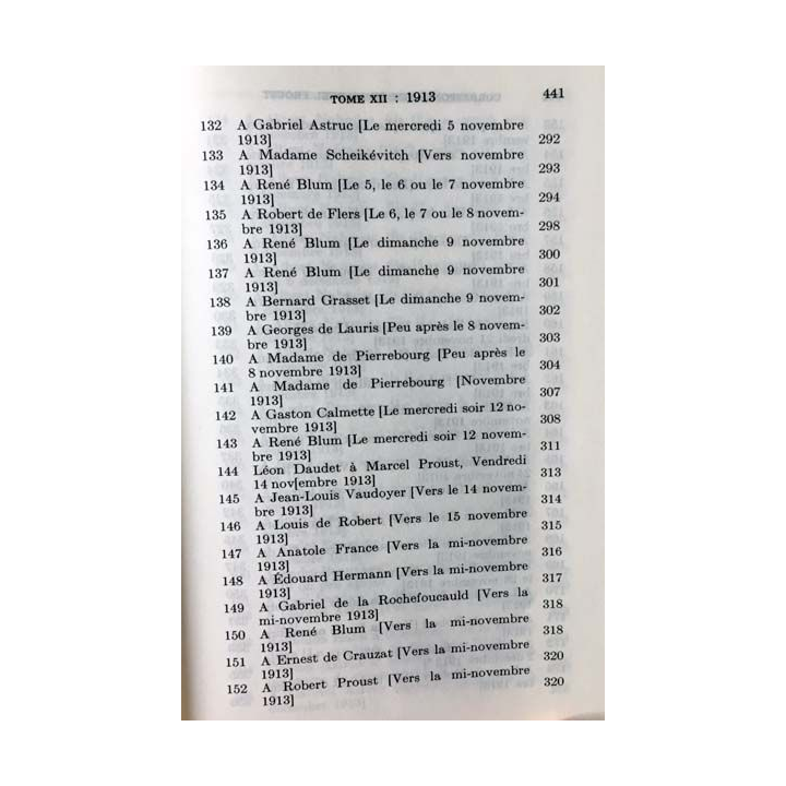 1. Correspondance de Marcel Proust 1913 Tome XII texte établi, présenté et annoté par Philip Kolb aux éditions Plon