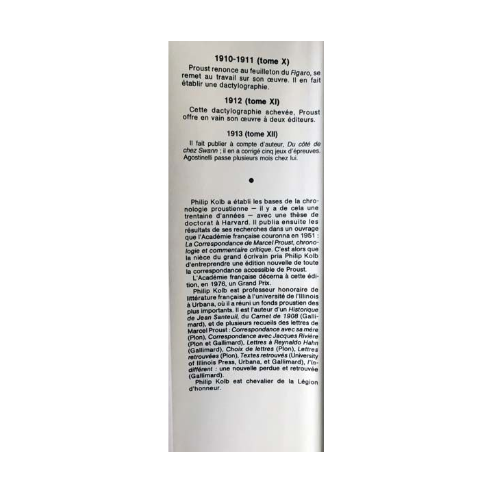 1. Correspondance de Marcel Proust 1914 Tome XIII texte établi, présenté et annoté par Philip Kolb aux éditions Plon