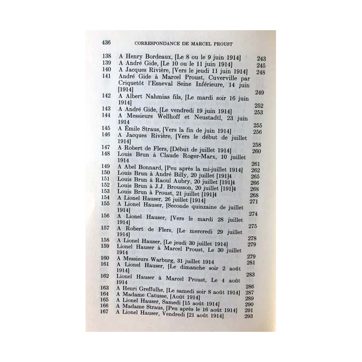1. Correspondance de Marcel Proust 1914 Tome XIII texte établi, présenté et annoté par Philip Kolb aux éditions Plon