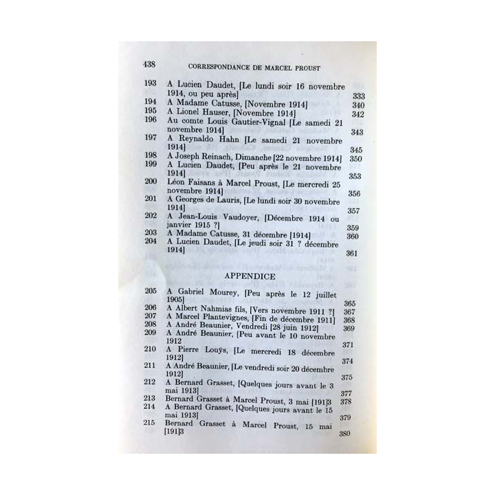 1. Correspondance de Marcel Proust 1914 Tome XIII texte établi, présenté et annoté par Philip Kolb aux éditions Plon