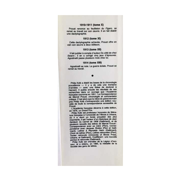 1. Correspondance de Marcel Proust 1915 Tome XIV texte établi, présenté et annoté par Philip Kolb aux éditions Plon