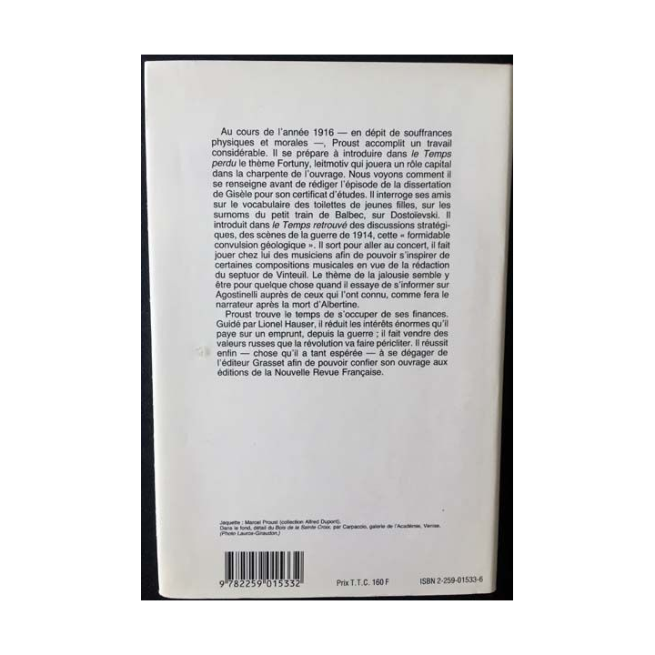 1. Correspondance de Marcel Proust 1916 Tome XV texte établi, présenté et annoté par Philip Kolb aux éditions Plon