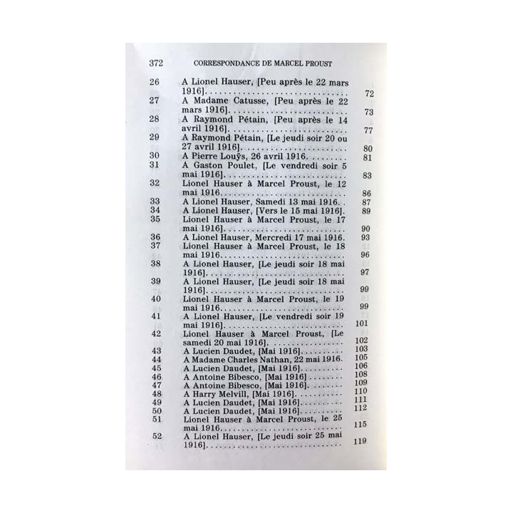 1. Correspondance de Marcel Proust 1916 Tome XV texte établi, présenté et annoté par Philip Kolb aux éditions Plon