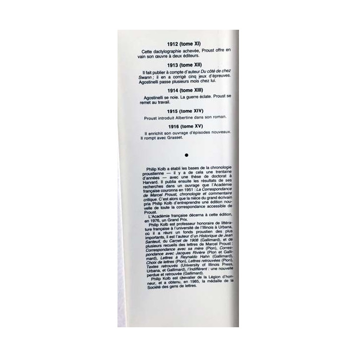 1. Correspondance de Marcel Proust 1917 Tome XVI texte établi, présenté et annoté par Philip Kolb aux éditions Plon
