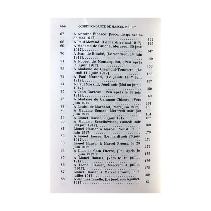 1. Correspondance de Marcel Proust 1917 Tome XVI texte établi, présenté et annoté par Philip Kolb aux éditions Plon