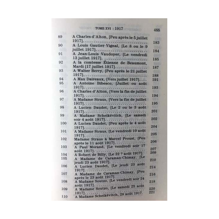 1. Correspondance de Marcel Proust 1917 Tome XVI texte établi, présenté et annoté par Philip Kolb aux éditions Plon