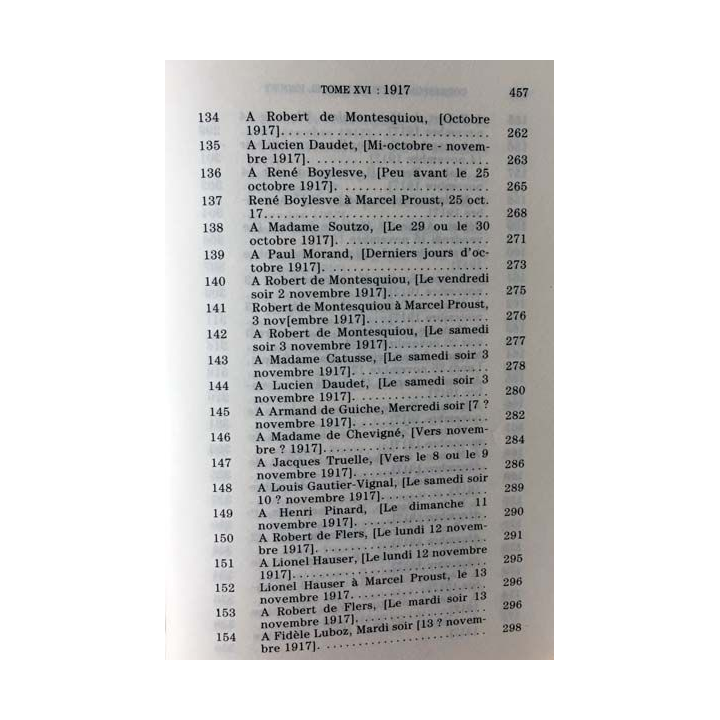 1. Correspondance de Marcel Proust 1917 Tome XVI texte établi, présenté et annoté par Philip Kolb aux éditions Plon