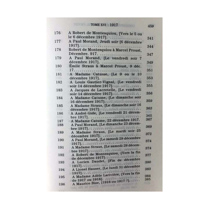 1. Correspondance de Marcel Proust 1917 Tome XVI texte établi, présenté et annoté par Philip Kolb aux éditions Plon