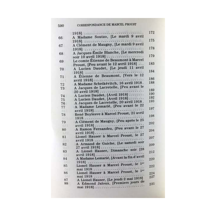 1. Correspondance de Marcel Proust 1918 Tome XVII texte établi, présenté et annoté par Philip Kolb aux éditions Plon