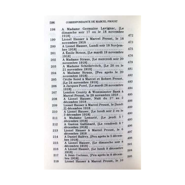 1. Correspondance de Marcel Proust 1918 Tome XVII texte établi, présenté et annoté par Philip Kolb aux éditions Plon