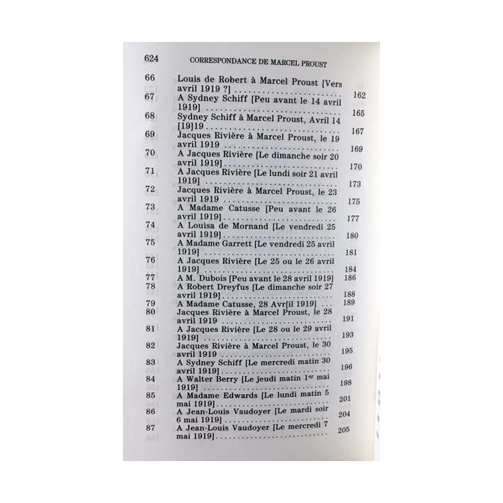 1. Correspondance de Marcel Proust 1919 Tome XVIII texte établi, présenté et annoté par Philip Kolb aux éditions Plon